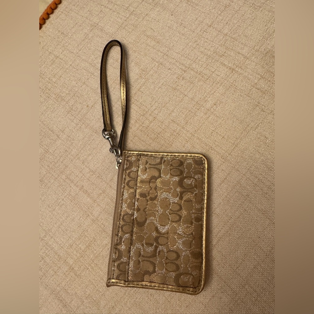 Coach Brown Signature Wristlet